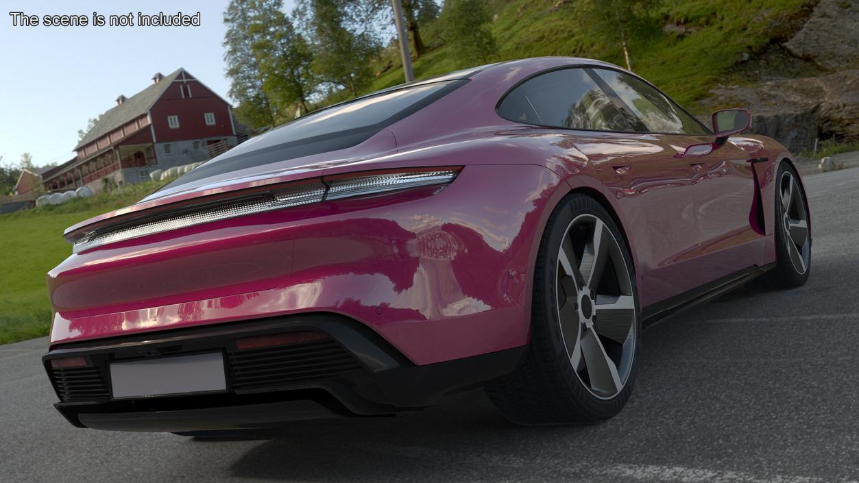 3D model Electric Sports Car Sedan Magenta Rigged