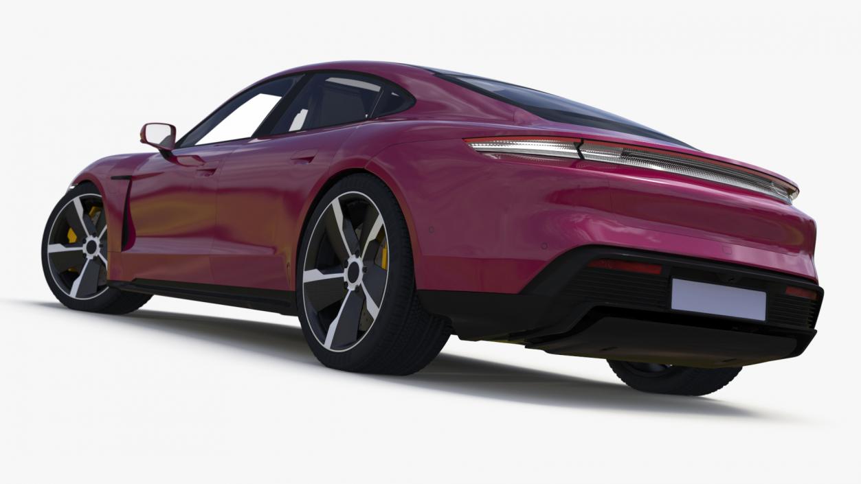 3D model Electric Sports Car Sedan Magenta Rigged