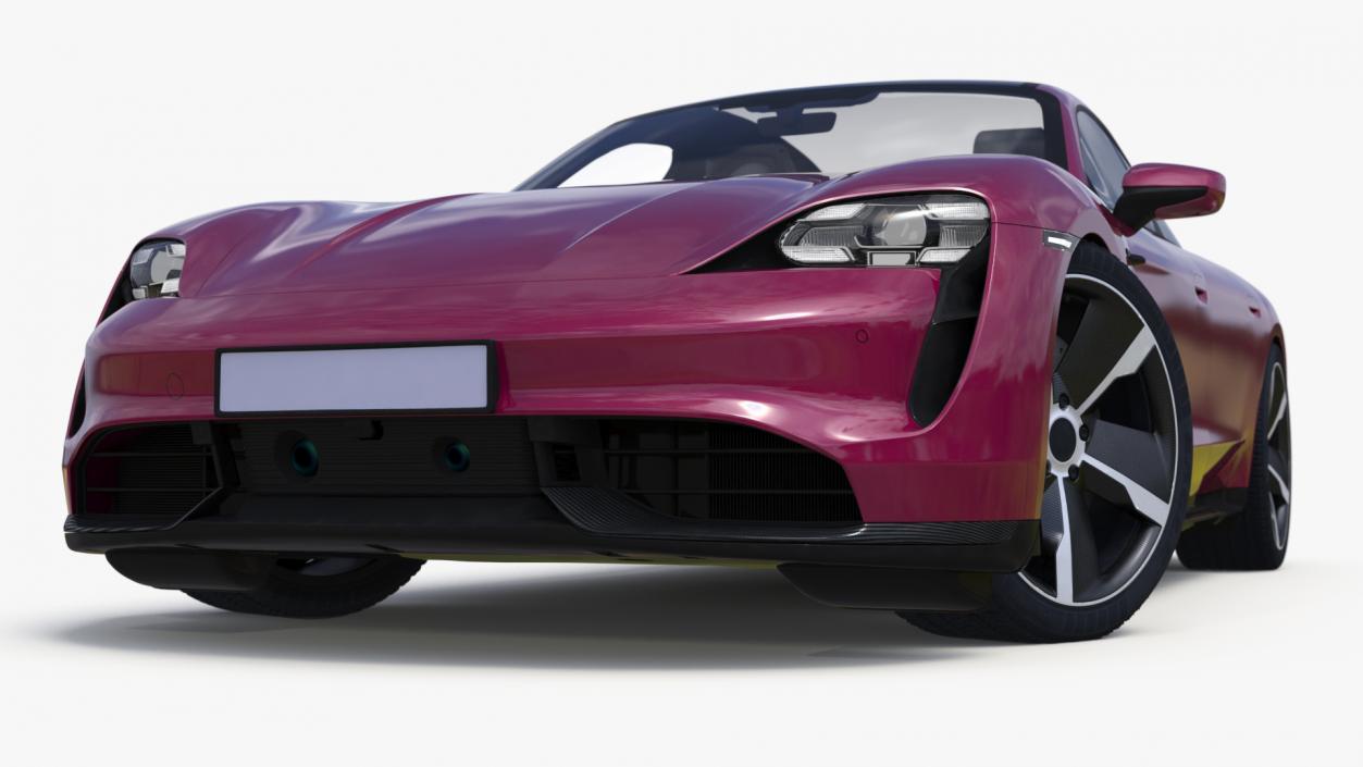 3D model Electric Sports Car Sedan Magenta Rigged