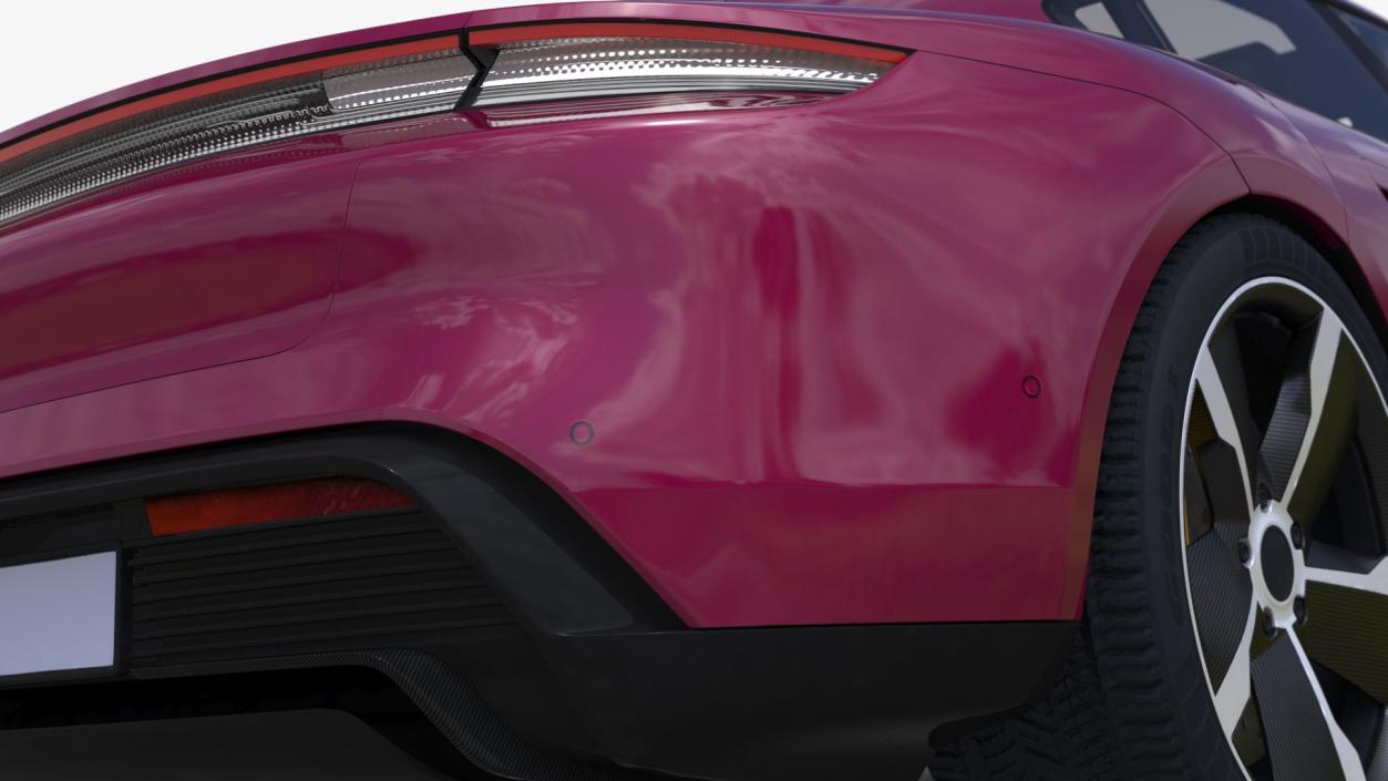 3D model Electric Sports Car Sedan Magenta Rigged