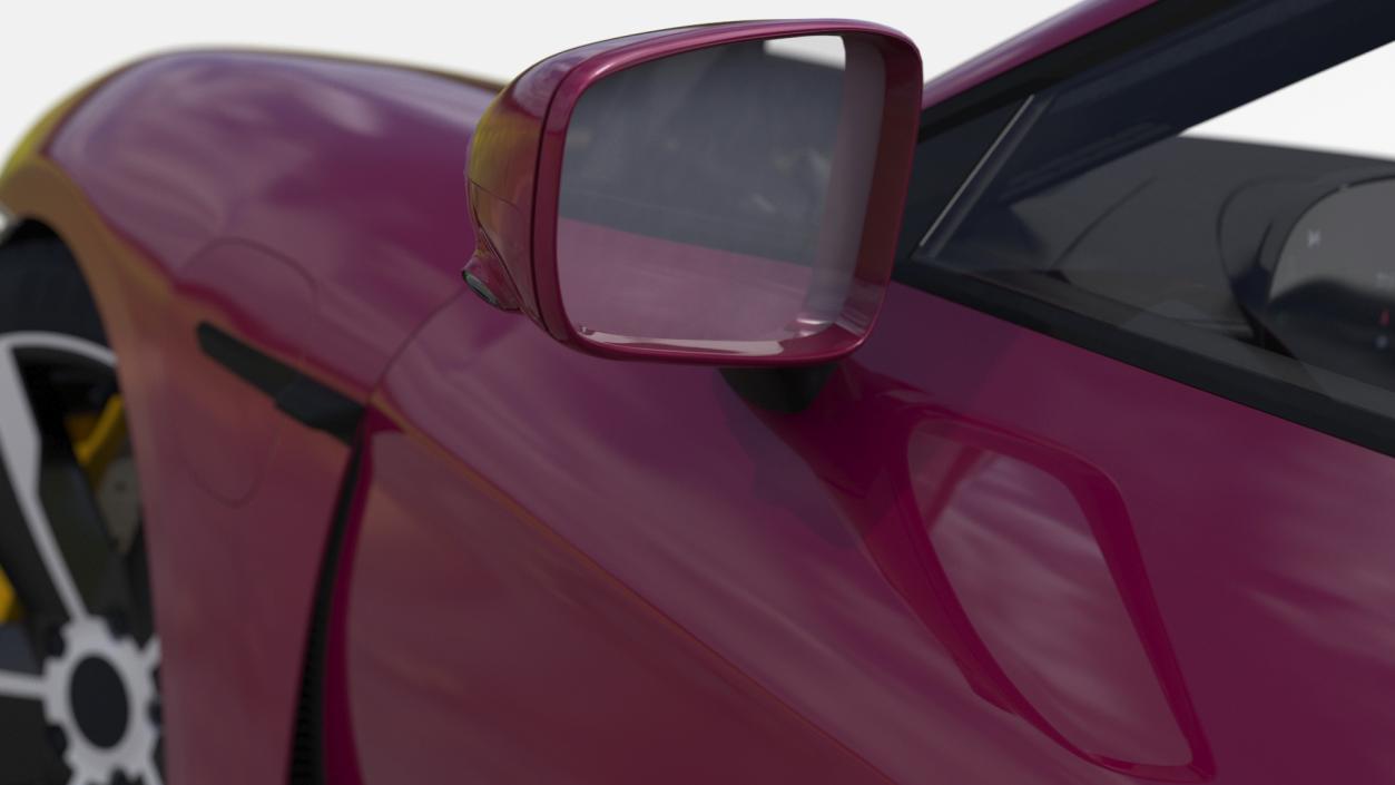 3D model Electric Sports Car Sedan Magenta Rigged