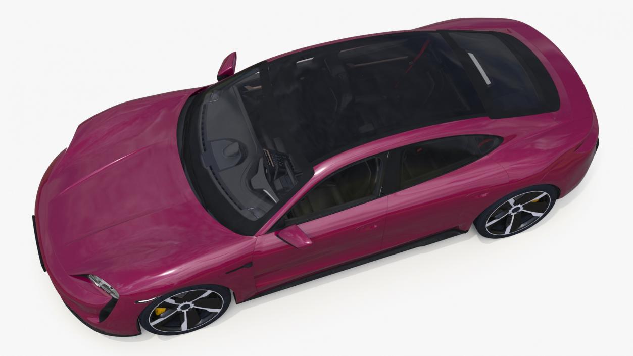 3D model Electric Sports Car Sedan Magenta Rigged