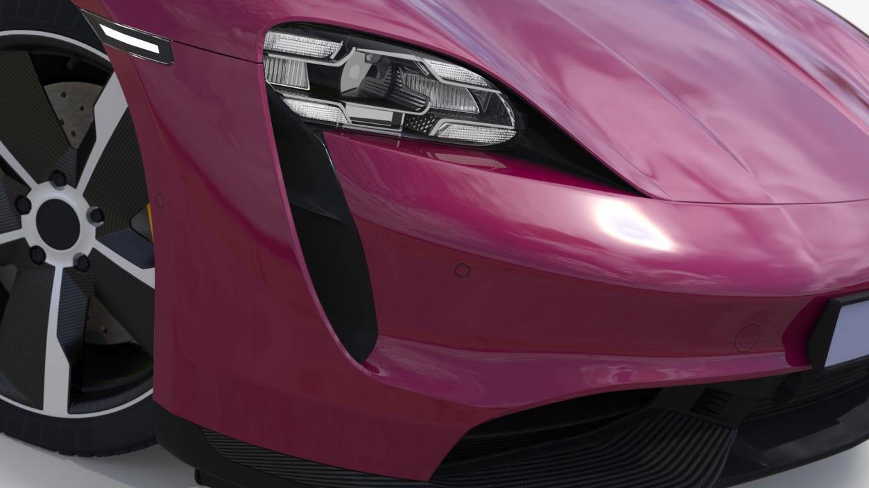 3D model Electric Sports Car Sedan Magenta Rigged