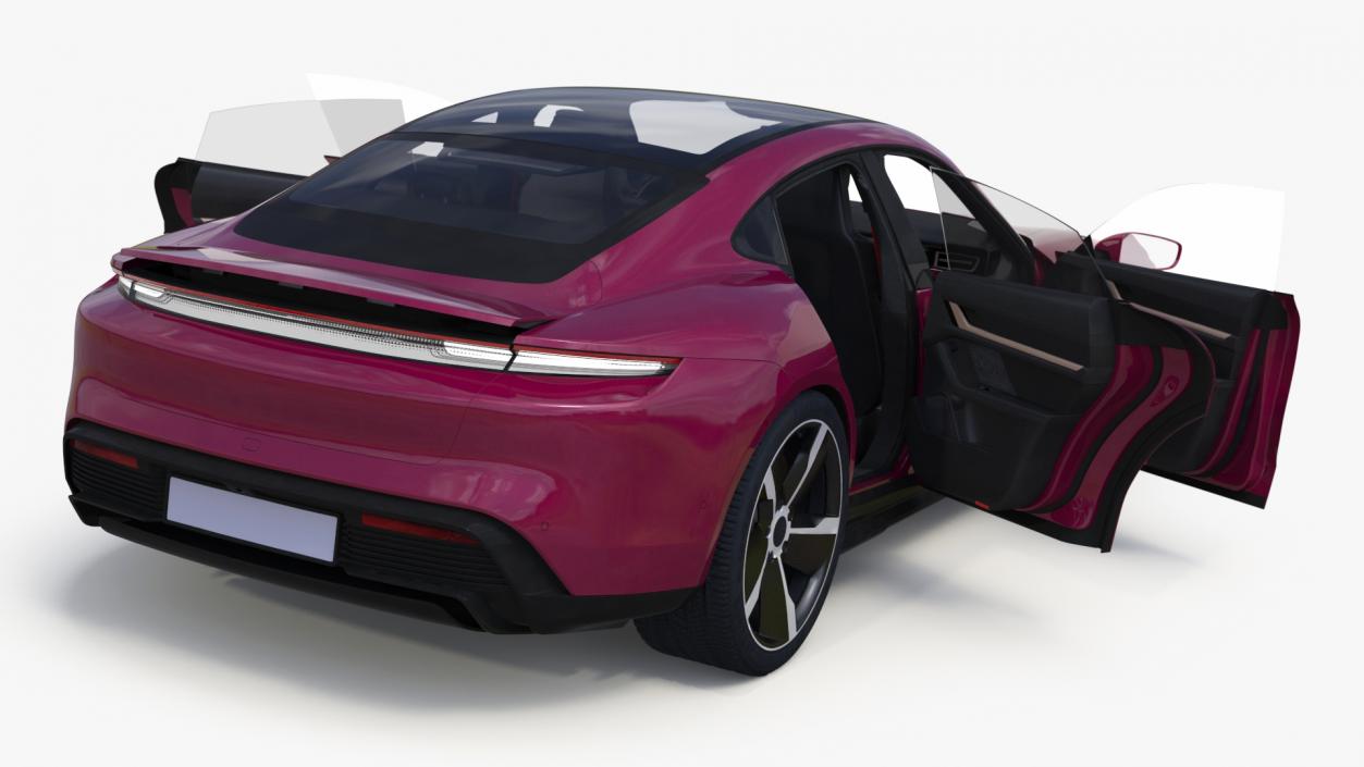 3D model Electric Sports Car Sedan Magenta Rigged