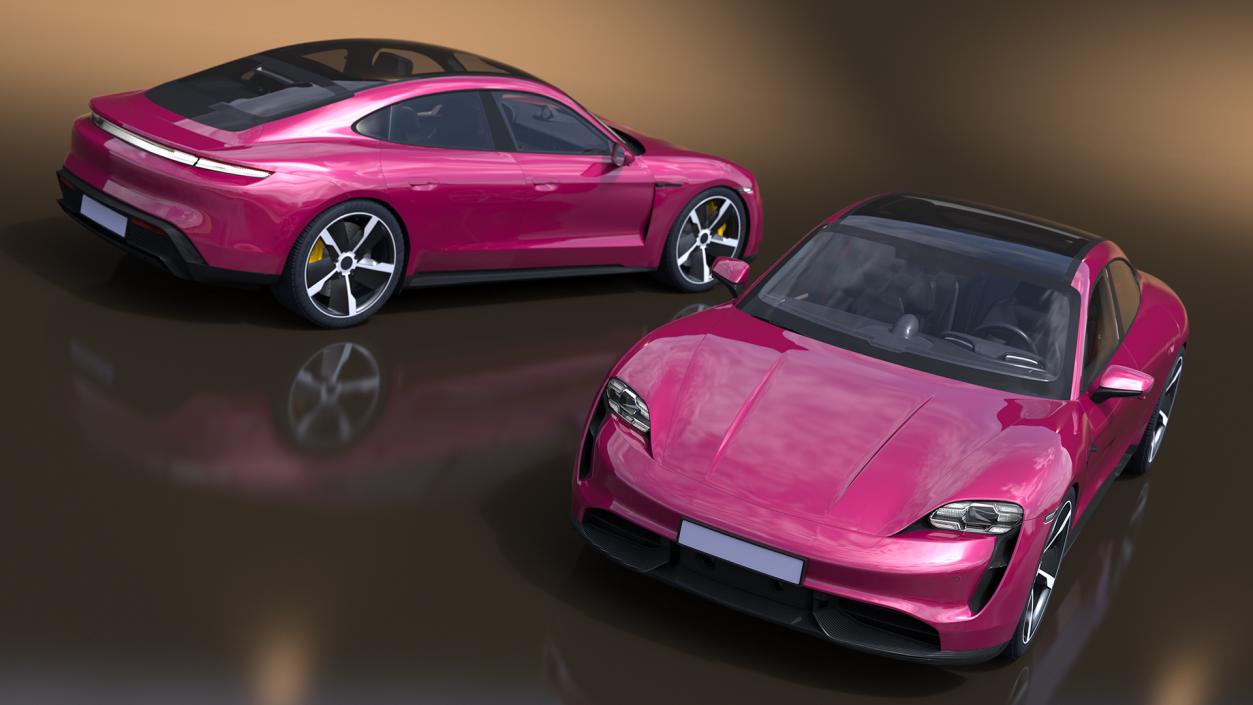 3D model Electric Sports Car Sedan Magenta Rigged