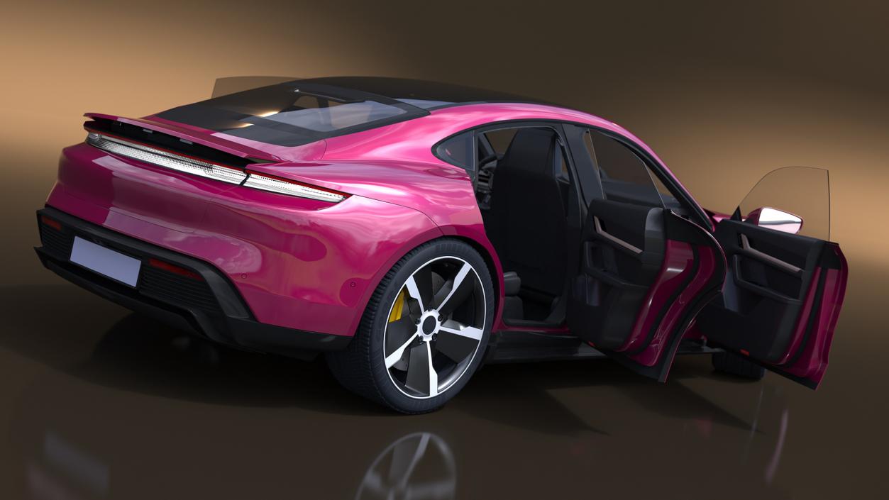 3D model Electric Sports Car Sedan Magenta Rigged