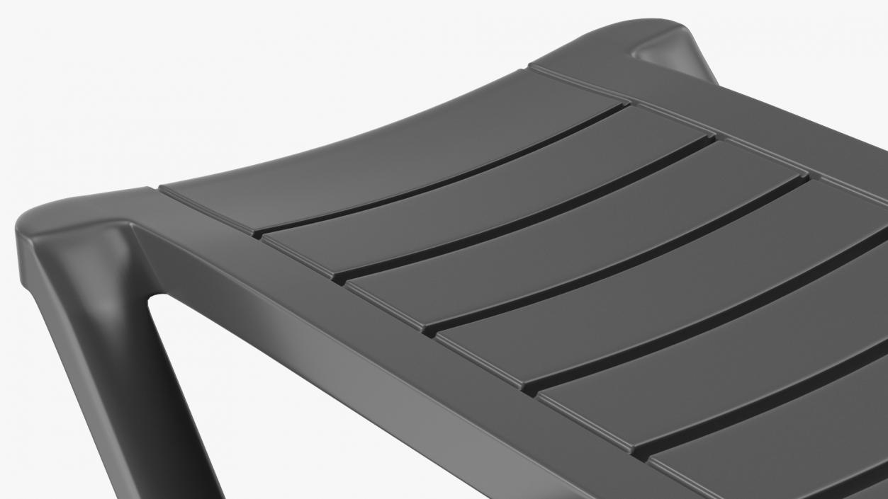 Black Plastic Outdoor Lounger 3D model