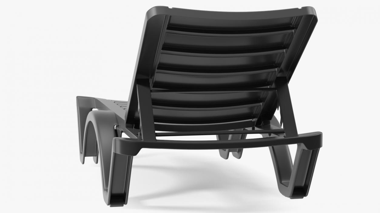 Black Plastic Outdoor Lounger 3D model