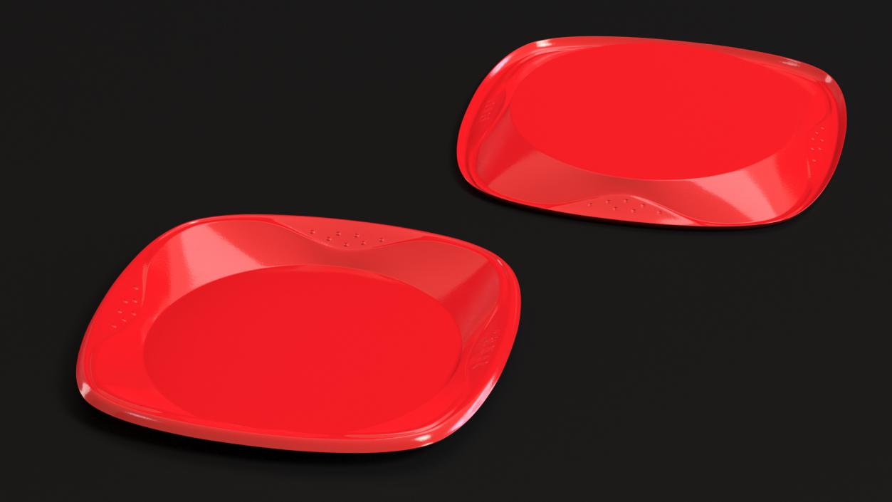 3D model Solo Squared Plastic Plate Red