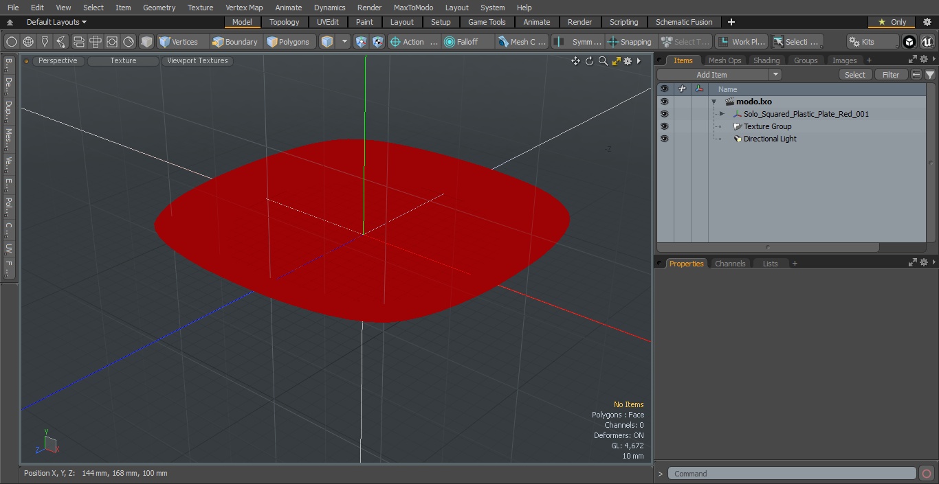 3D model Solo Squared Plastic Plate Red