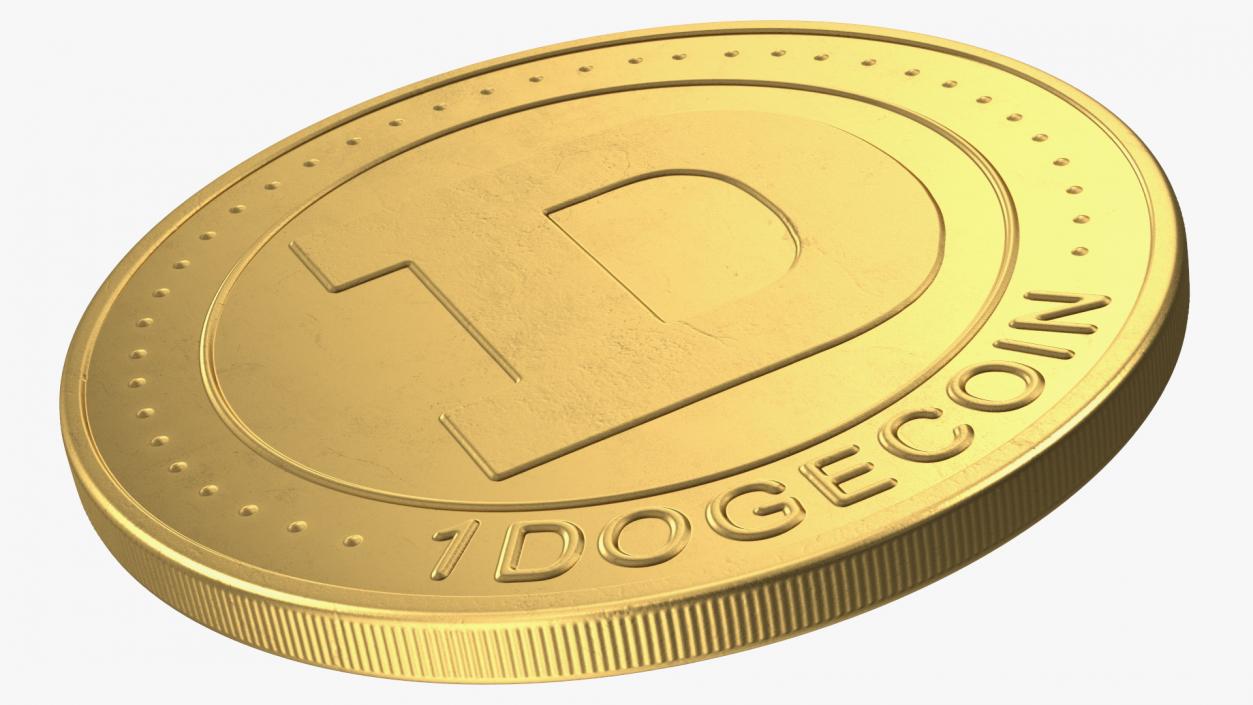 Physical Cryptocurrency Dogecoin Gold 3D