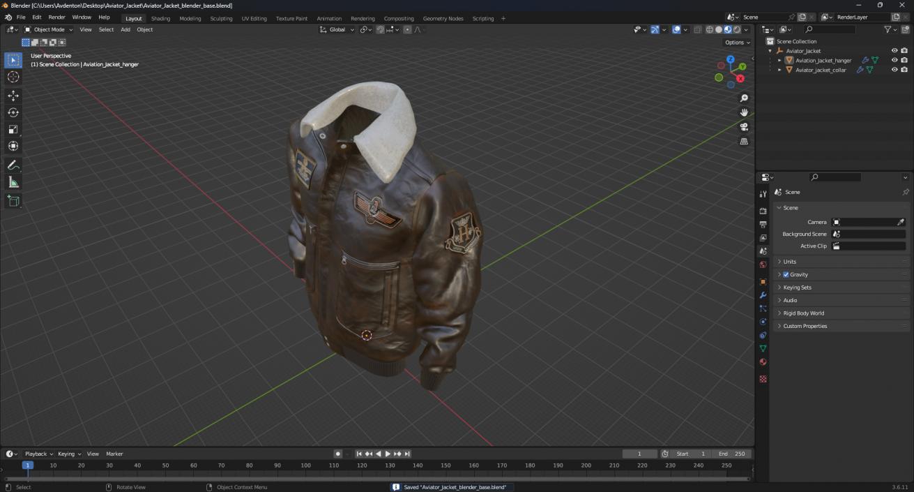 Aviator Jacket 3D model