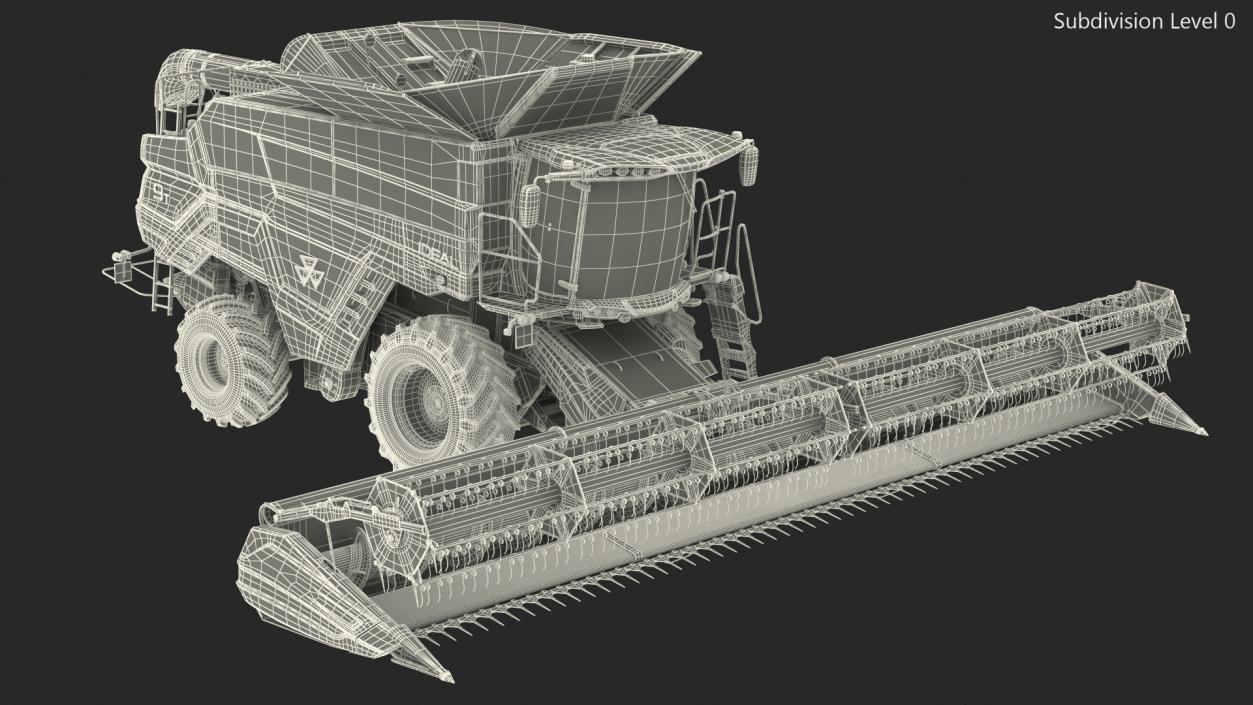 3D model Driver Harvester Massey Ferguson Ideal Rigged