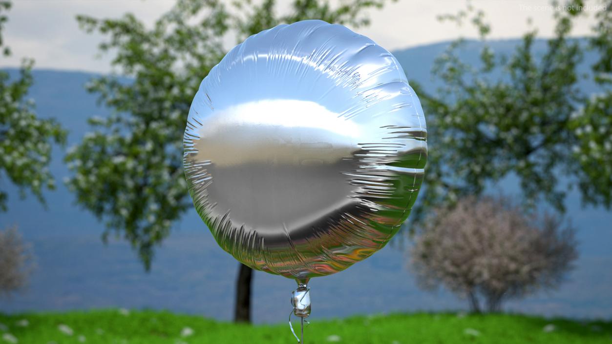 3D model Foil Balloon Round Chrome