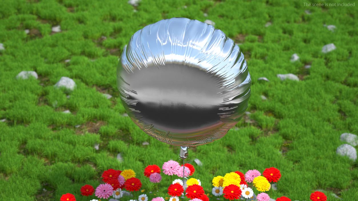 3D model Foil Balloon Round Chrome