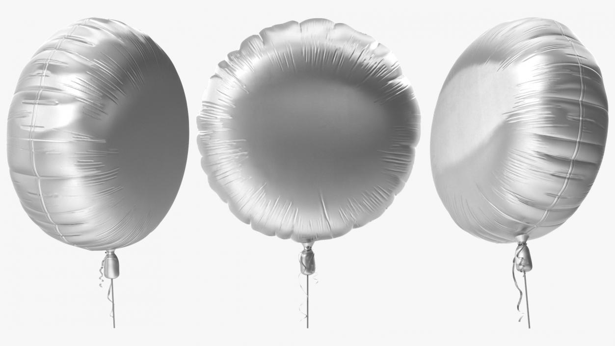 3D model Foil Balloon Round Chrome