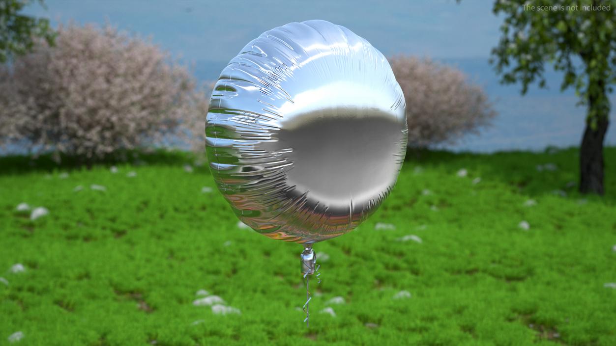 3D model Foil Balloon Round Chrome