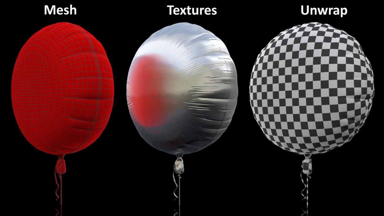 3D model Foil Balloon Round Chrome