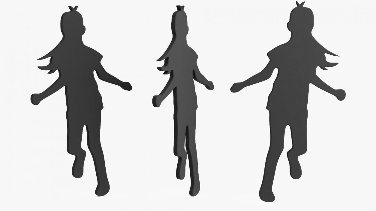 3D Child Girl Silhouette