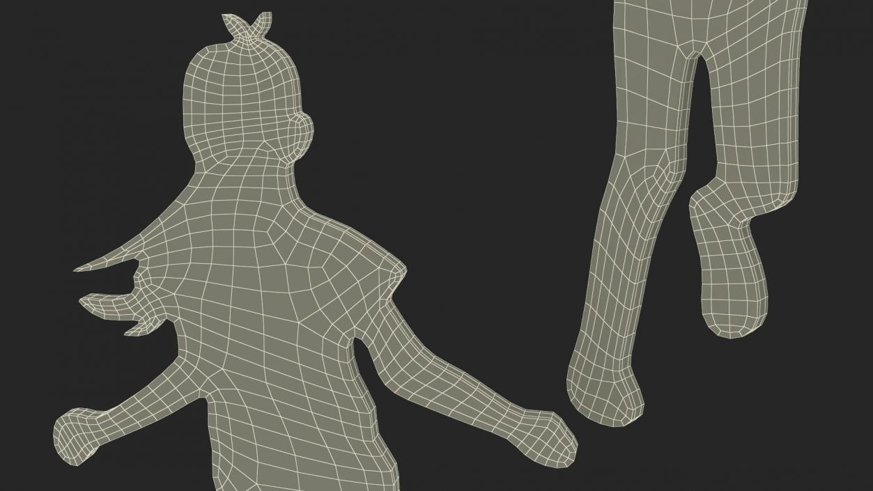 3D Child Girl Silhouette