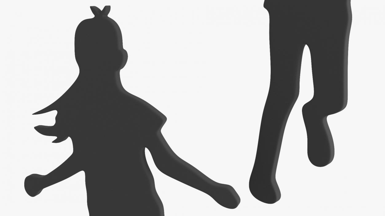 3D Child Girl Silhouette