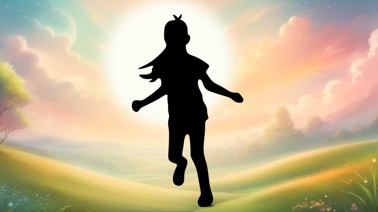 3D Child Girl Silhouette