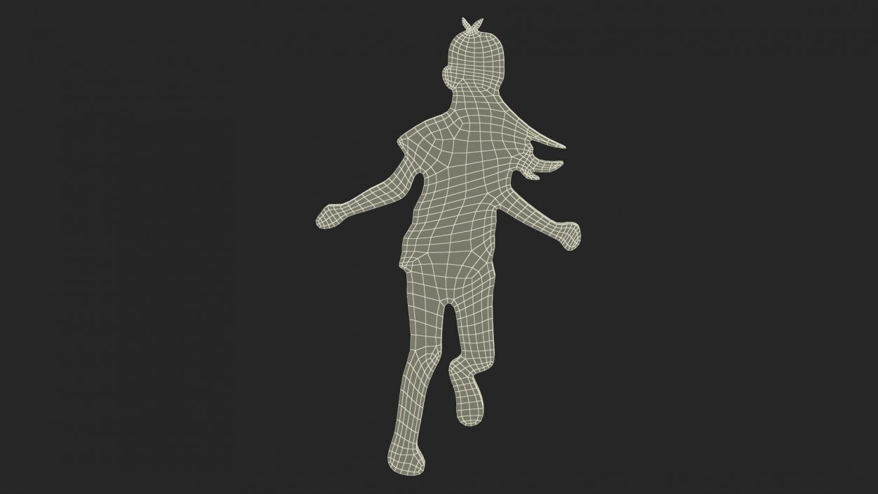 3D Child Girl Silhouette