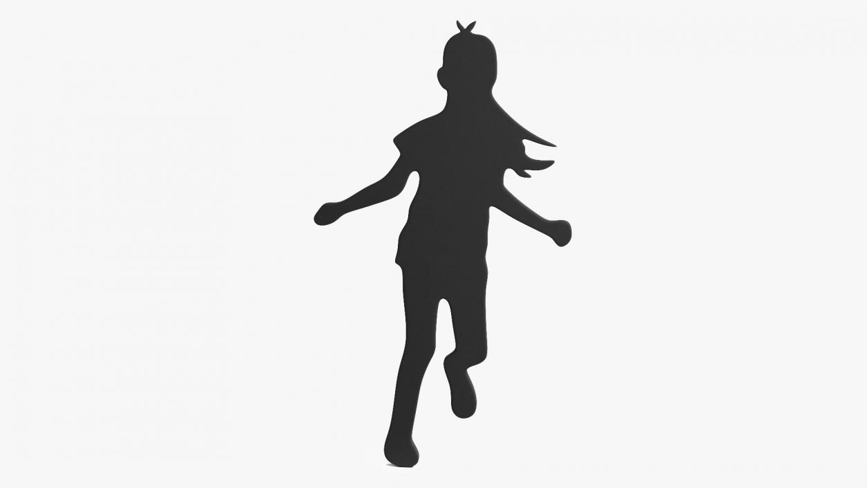 3D Child Girl Silhouette