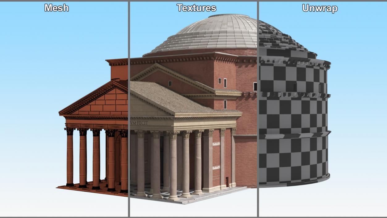 Classical Roman Pantheon Building New 3D