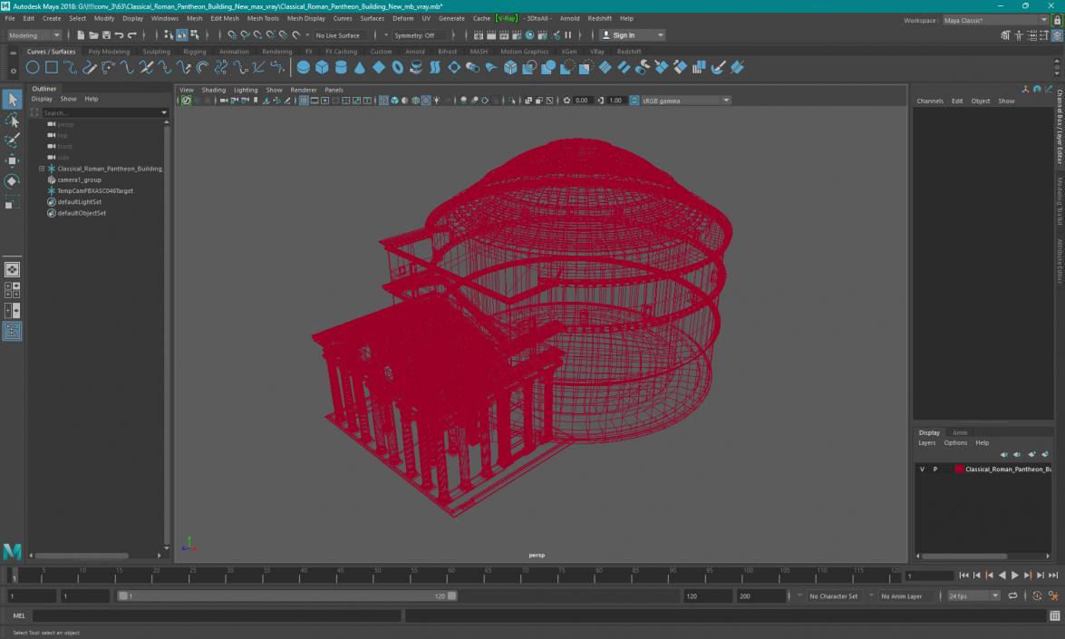 Classical Roman Pantheon Building New 3D