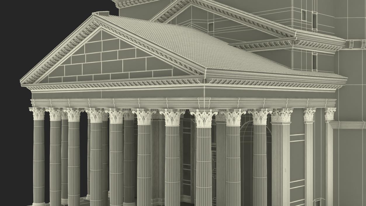 Classical Roman Pantheon Building New 3D