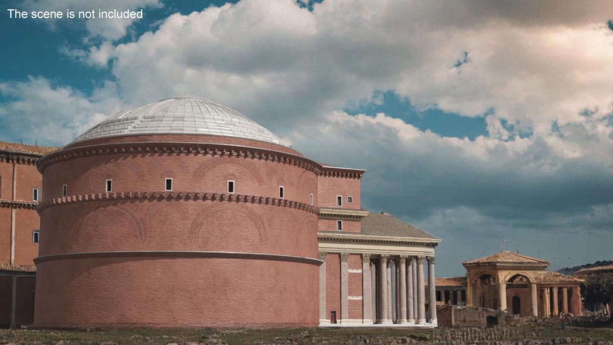 Classical Roman Pantheon Building New 3D