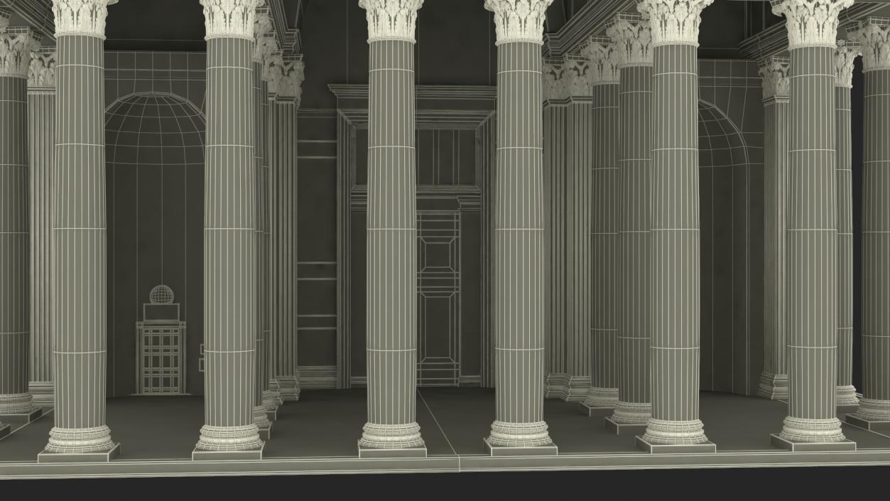 Classical Roman Pantheon Building New 3D