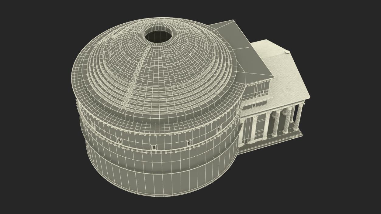 Classical Roman Pantheon Building New 3D