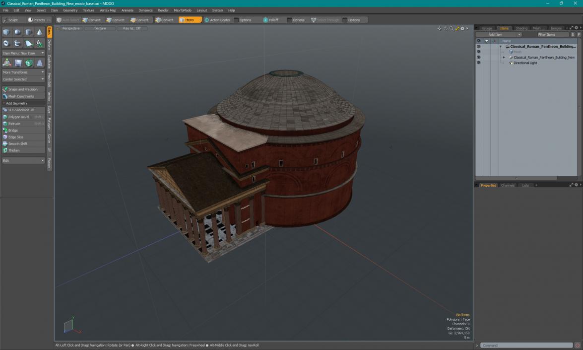 Classical Roman Pantheon Building New 3D