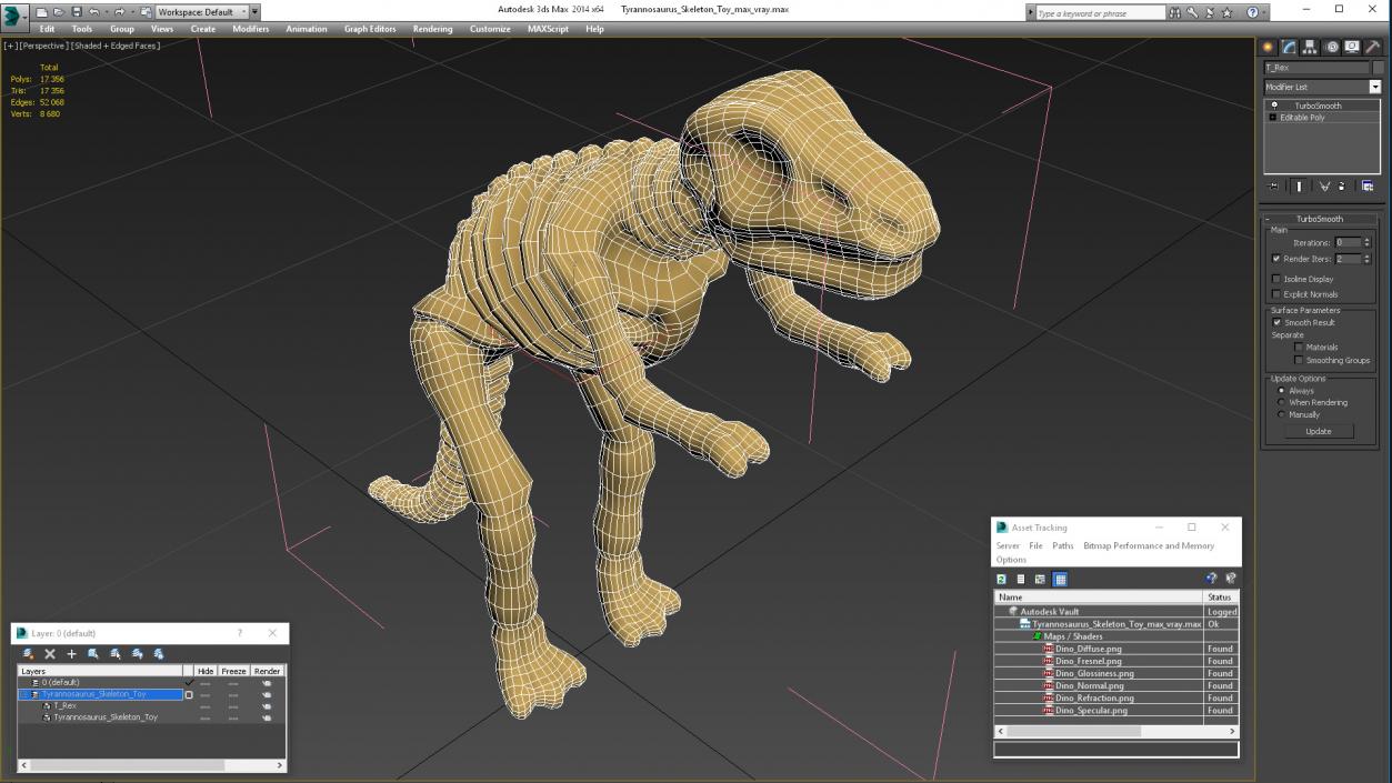 3D Tyrannosaurus Skeleton Toy