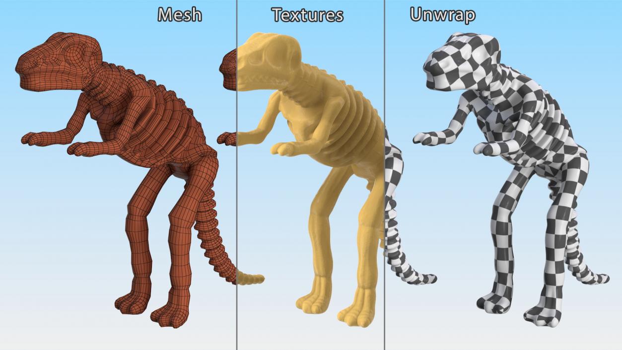 3D Tyrannosaurus Skeleton Toy