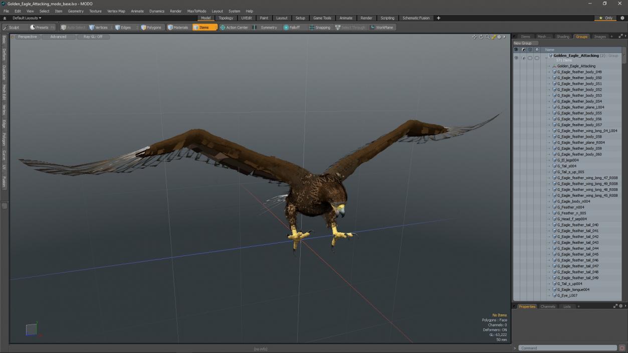 Golden Eagle Attacking 3D