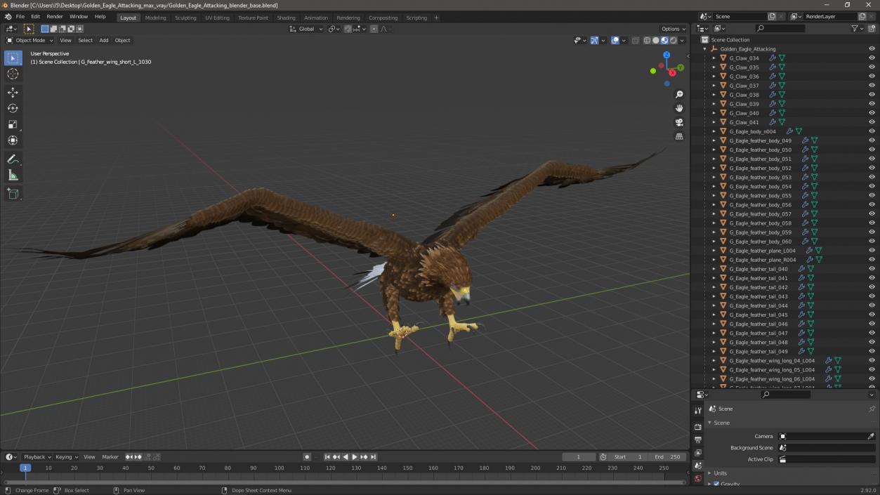 Golden Eagle Attacking 3D