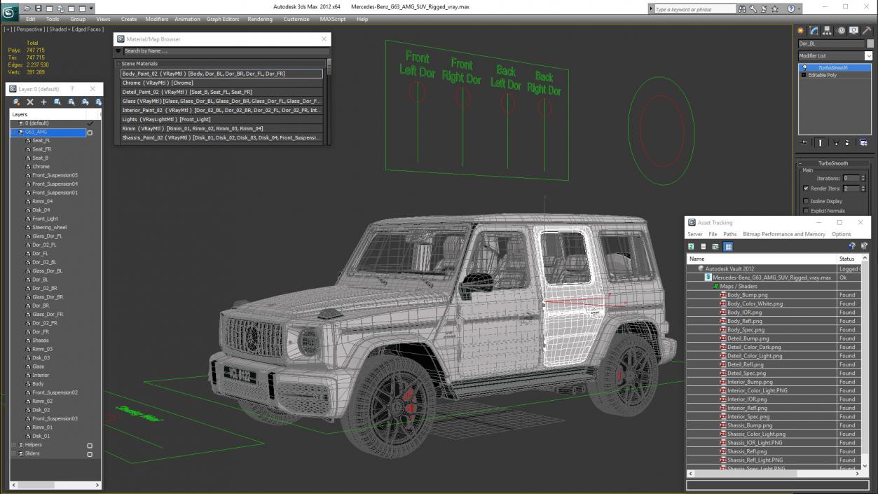 Mercedes-Benz G63 AMG SUV Rigged 3D