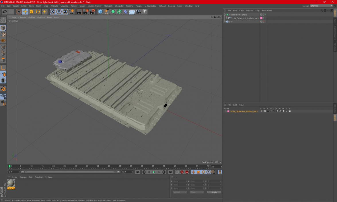 Tesla Cybertruck battery pack 3D model