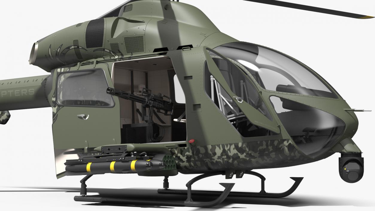 MD 969 Twin Attack Helicopter 3D model