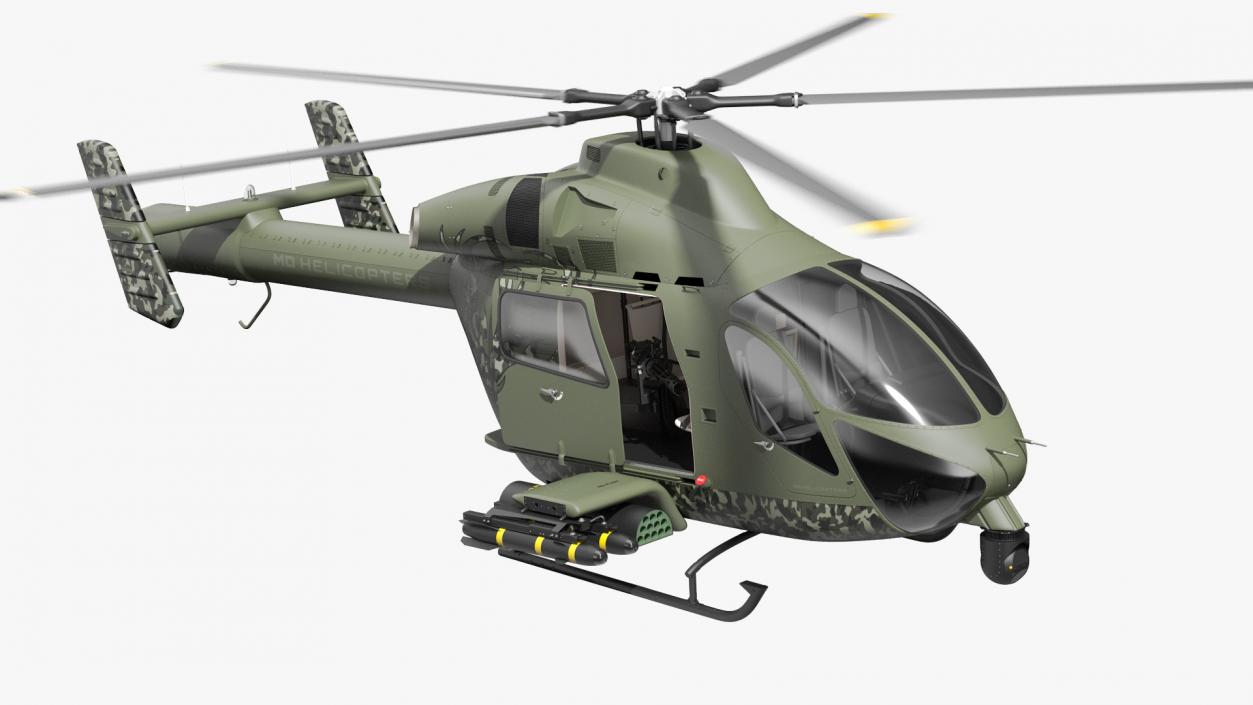 MD 969 Twin Attack Helicopter 3D model