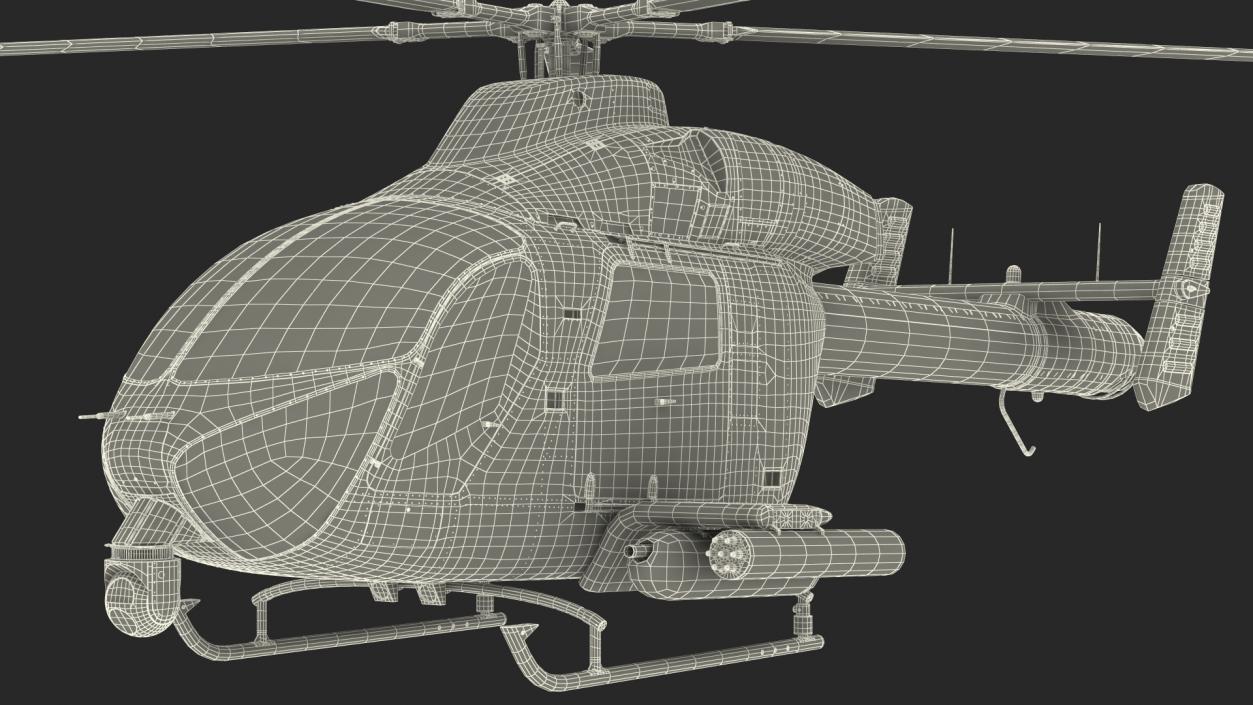 MD 969 Twin Attack Helicopter 3D model