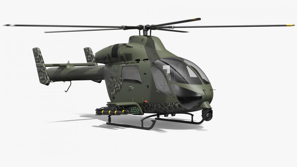 MD 969 Twin Attack Helicopter 3D model