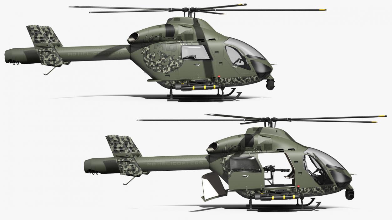 MD 969 Twin Attack Helicopter 3D model