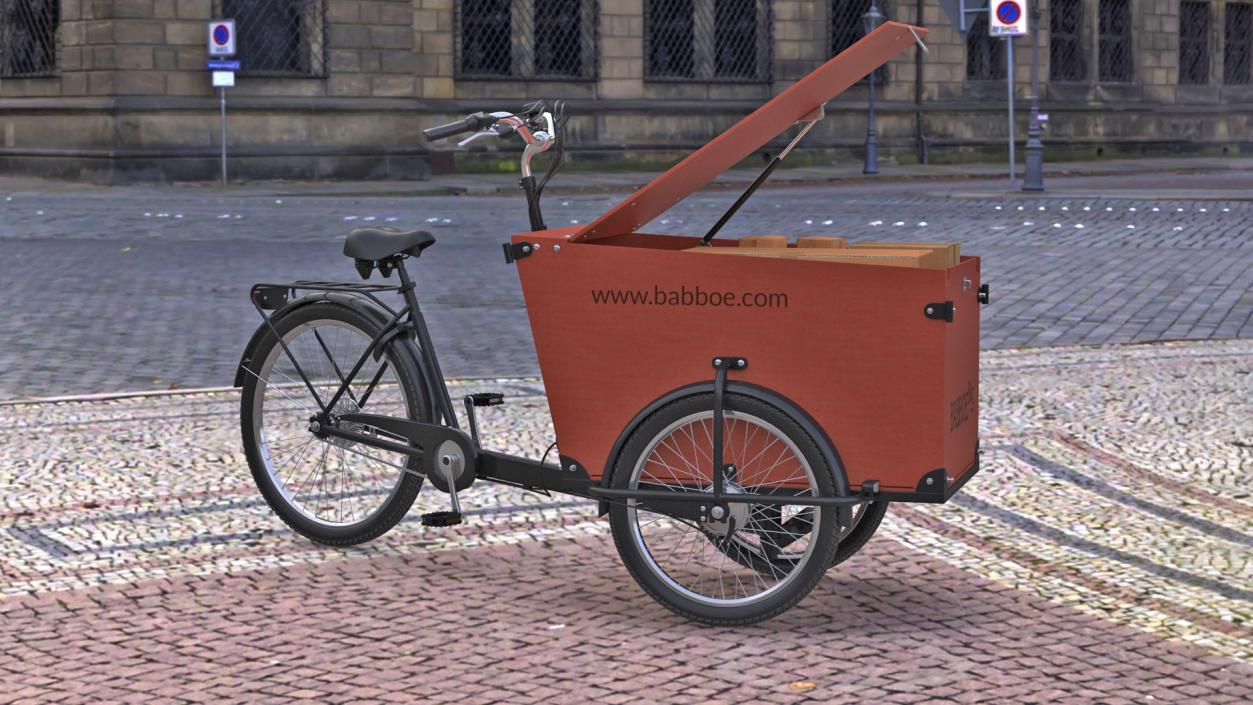 3D Babboe Transporter Cargo Bike Rigged