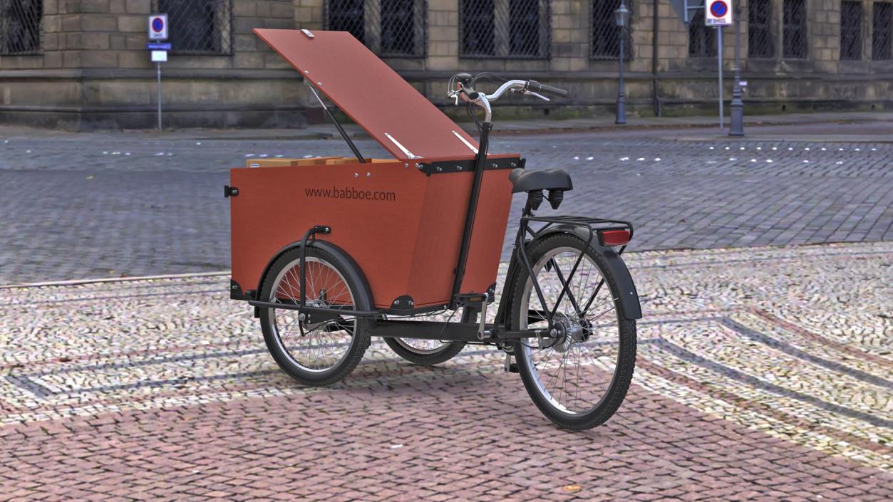 3D Babboe Transporter Cargo Bike Rigged