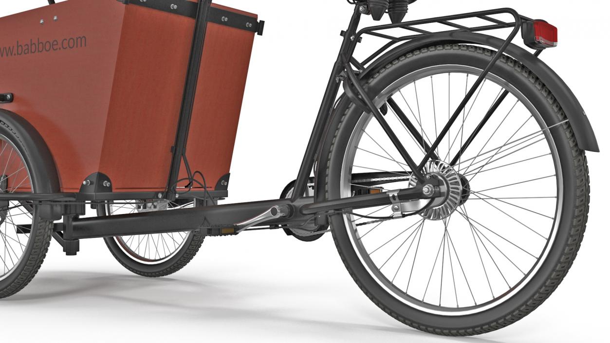 3D Babboe Transporter Cargo Bike Rigged