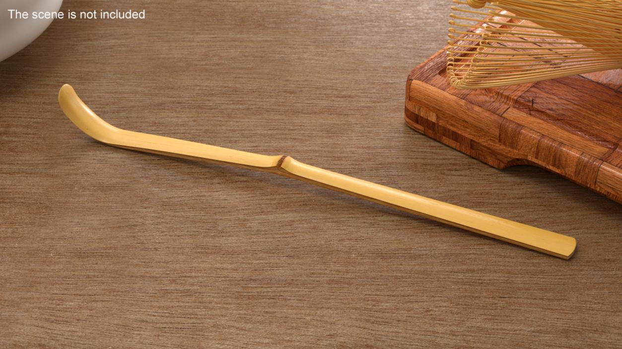 3D Matcha Tea Bamboo Spoon model